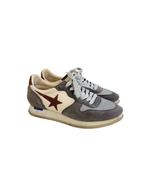 Golden Goose Shoes - Golden Goose Haus - Women’s Taupe and Cream Runner Sneakers w Brown Star